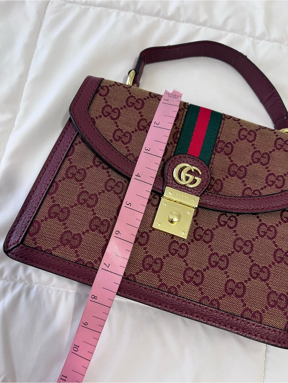 Burgundy logo G small bag - Picture 8 of 9